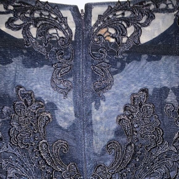 Asymmetrical Chiffon Evening Dress With Sequined Bodice & High Low Skirt - Picture 6 of 13